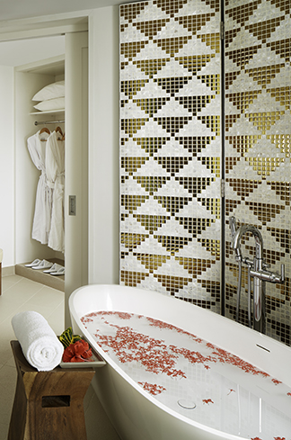 Soothing bath with roses at azul beach resort negril jamaica